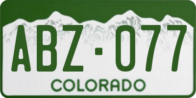 CO license plate ABZ077