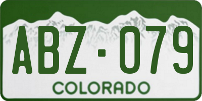 CO license plate ABZ079