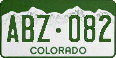 CO license plate ABZ082
