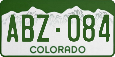 CO license plate ABZ084