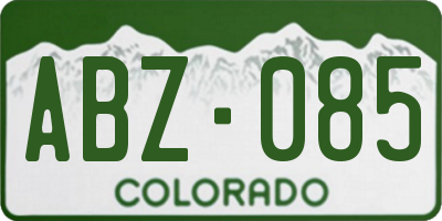 CO license plate ABZ085