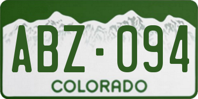 CO license plate ABZ094