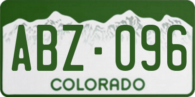 CO license plate ABZ096