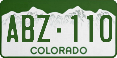 CO license plate ABZ110