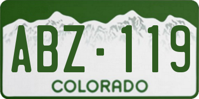 CO license plate ABZ119