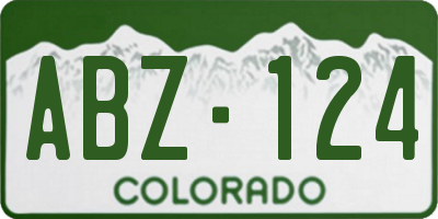 CO license plate ABZ124