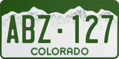 CO license plate ABZ127