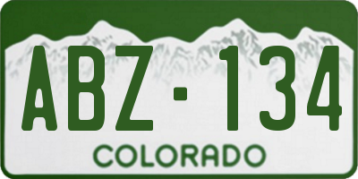 CO license plate ABZ134