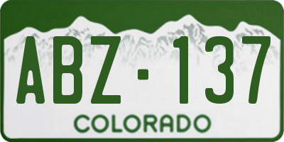 CO license plate ABZ137