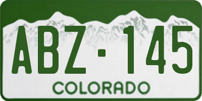 CO license plate ABZ145