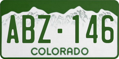 CO license plate ABZ146