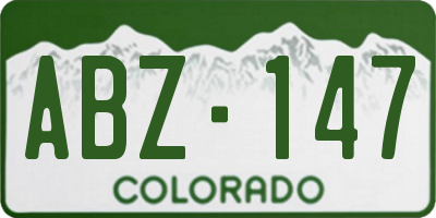 CO license plate ABZ147