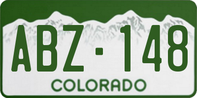 CO license plate ABZ148