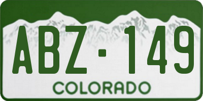 CO license plate ABZ149