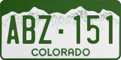CO license plate ABZ151