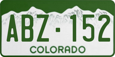 CO license plate ABZ152