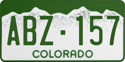CO license plate ABZ157
