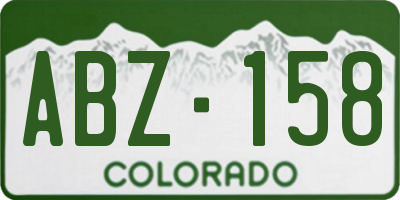 CO license plate ABZ158