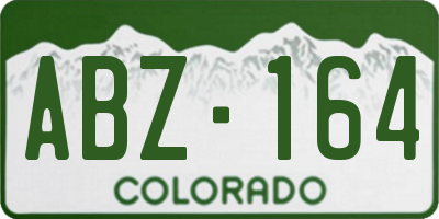 CO license plate ABZ164