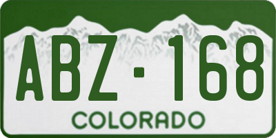 CO license plate ABZ168