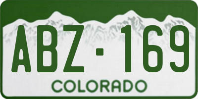 CO license plate ABZ169