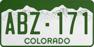 CO license plate ABZ171