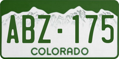 CO license plate ABZ175