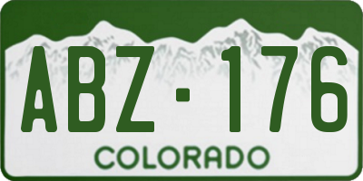 CO license plate ABZ176