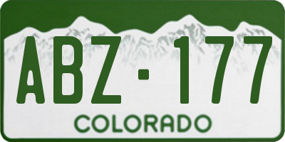 CO license plate ABZ177