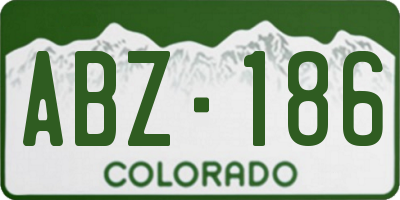 CO license plate ABZ186