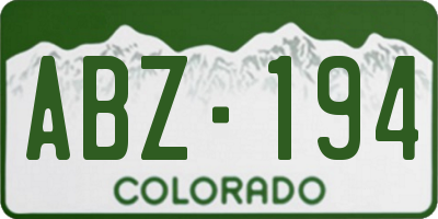 CO license plate ABZ194
