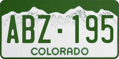 CO license plate ABZ195