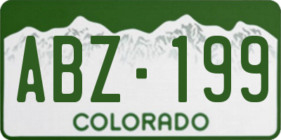 CO license plate ABZ199