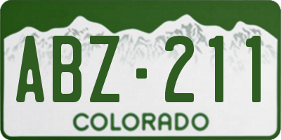 CO license plate ABZ211