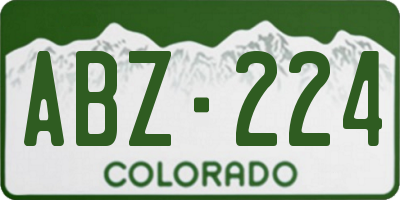 CO license plate ABZ224