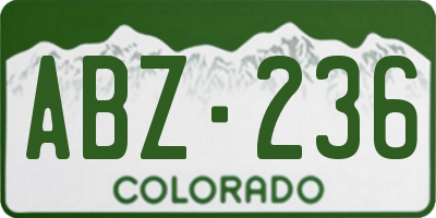 CO license plate ABZ236