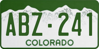 CO license plate ABZ241