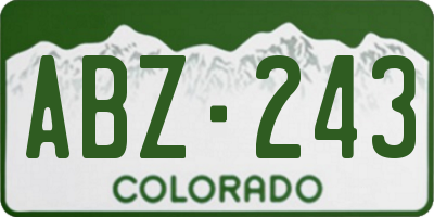 CO license plate ABZ243