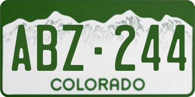 CO license plate ABZ244