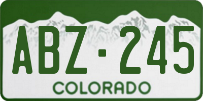 CO license plate ABZ245