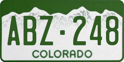 CO license plate ABZ248