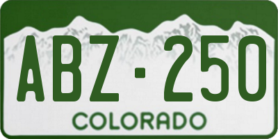 CO license plate ABZ250