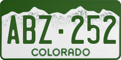 CO license plate ABZ252