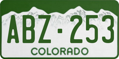 CO license plate ABZ253
