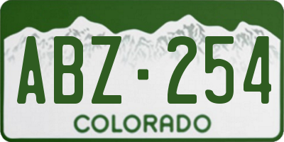 CO license plate ABZ254