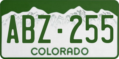 CO license plate ABZ255