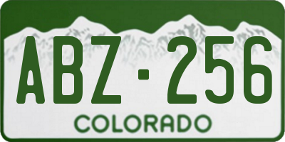 CO license plate ABZ256