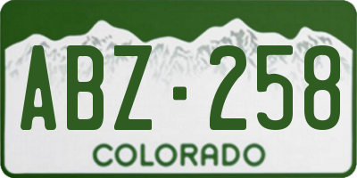 CO license plate ABZ258