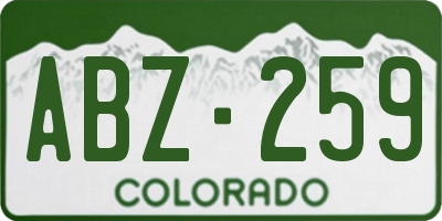 CO license plate ABZ259