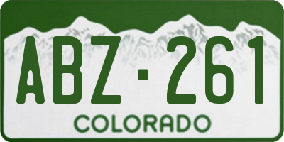 CO license plate ABZ261